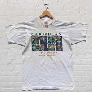 Vintage Caribbean Graphic T-shirt Single Stitch Virgin Islands Virgin Gorda